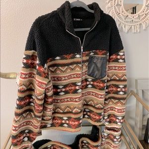 SHEIN, Aztec print fleece jacket, size 1X